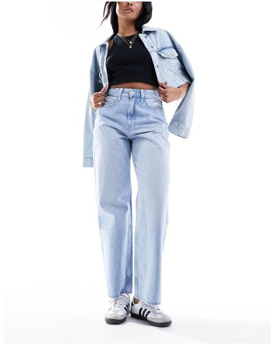 Hollister Jeans larghi a vita ultra alta chiaro - Blu