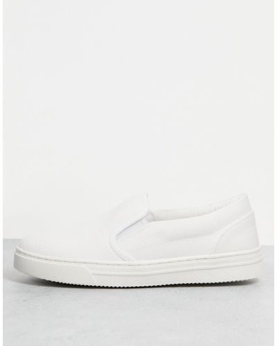 NA-KD Slip On Canvas Shoes - White