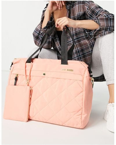 Steve Madden Condo Quilted Large Tote With Quilted Tote Bag - Pink