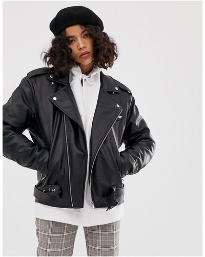 Reclaimed (vintage) Inspired Leather Look Jacket - Black