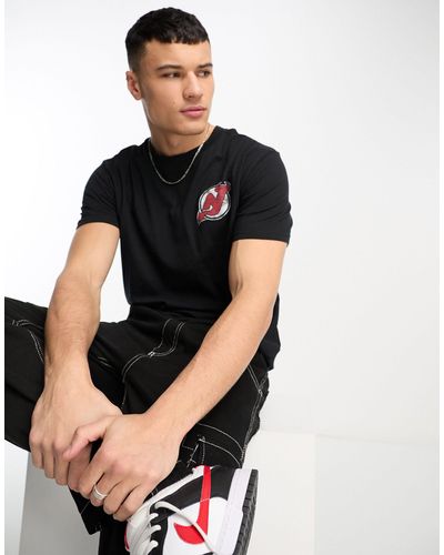 Hollister Nhl new jersey devils - t-shirt nera con stampa hockey sul retro - Nero