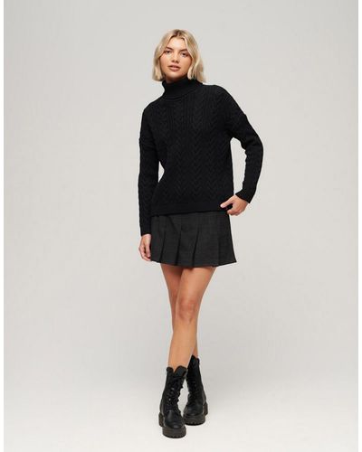 Superdry Low Rise Pleated Mini Skirt - Black