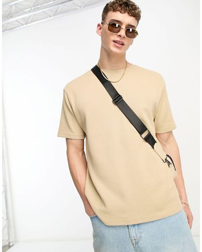 Another Influence Heavy Ribbed Slouchy Fit T-shirt - Natural