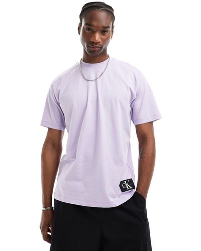 Calvin Klein Oversized Badge T-shirt - Purple