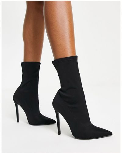 ASOS Eleanor High Heeled Sock Boots - White