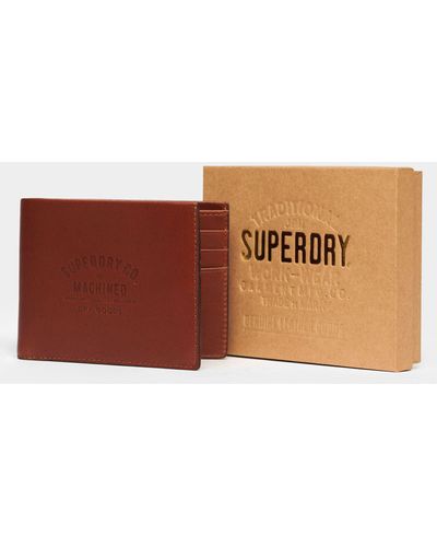 Superdry – lederbrieftasche mit karton - Braun