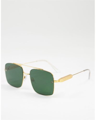 Spitfire Devon weekender - occhiali da sole aviatore con lenti verdi - Verde