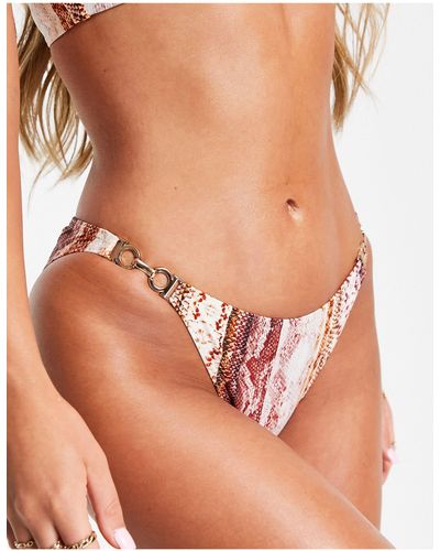 Figleaves Slip bikini brasiliano con stampa pitonata - Marrone