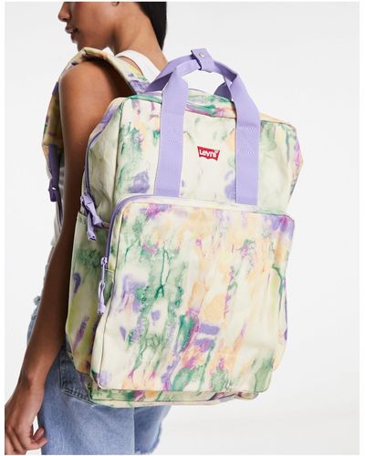 Levi's – large l-pack – rucksack mit logo und farbklecks-motiv - Mehrfarbig