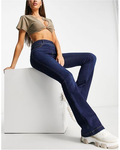 Spanx Flared Jeans Met Hoge Taille En Donkere Wassing - Blauw