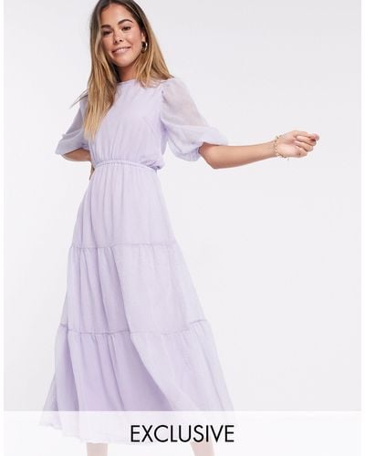 Missguided Tiered Maxi Dress - Purple