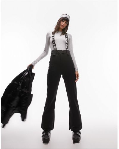 TOPSHOP Sno Flared Ski Trousers With Braces - White