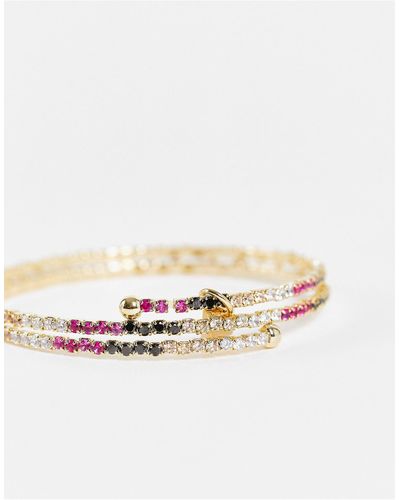 Nali Bracelet With Coloured Crystals - Metallic