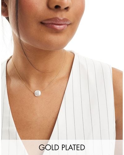 Orelia Plated Stationed Flat Collar Necklace - White
