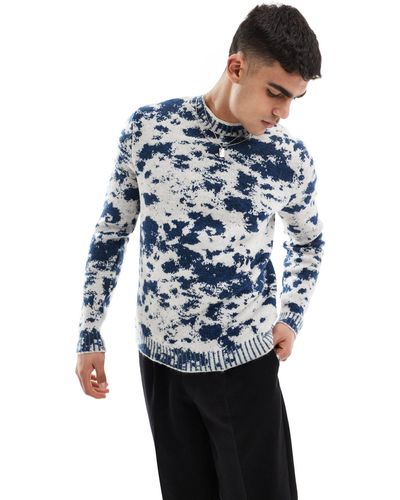 ASOS Knitted Fluffy Sweater - Blue