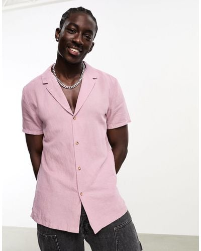 ASOS – hemd aus leinenmix - Pink