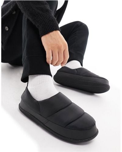 ASOS Premium Puffer Slippers - Black