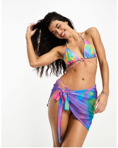 Public Desire – festival-sarong aus chiffon mit em psychedelischem muster - Mehrfarbig