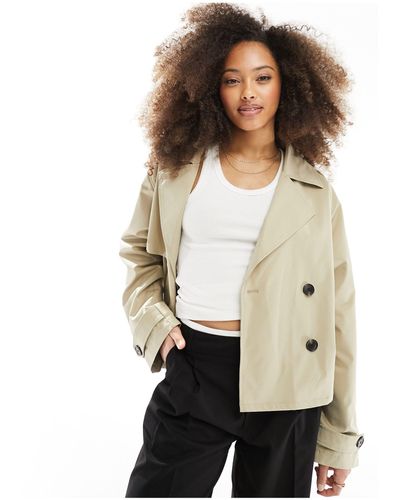 JJXX Cropped Trench Coat - Natural