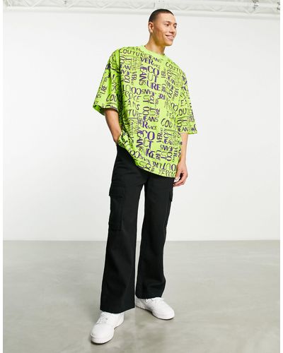 Versace Jeans Couture T-shirt oversize à imprimé griffonné - Vert