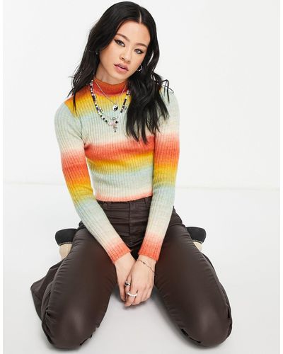Bershka Stripe Fine Knit Sweater - Multicolour