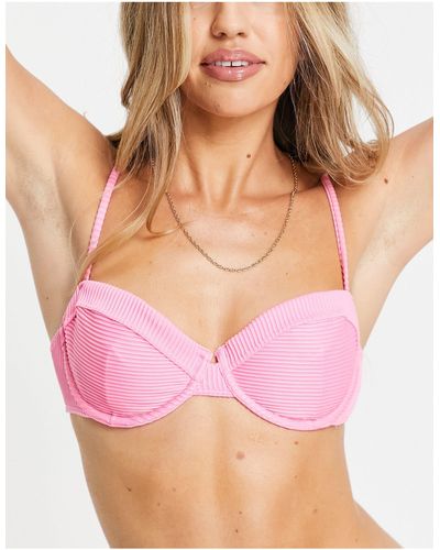 Hollister Geribbeld Bikinitopje - Roze