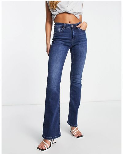 ONLY Blush Mid Waisted Flared Jeans - Blue