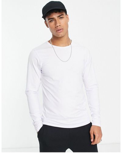 Jack & Jones – essentials – langärmliges t-shirt - Weiß
