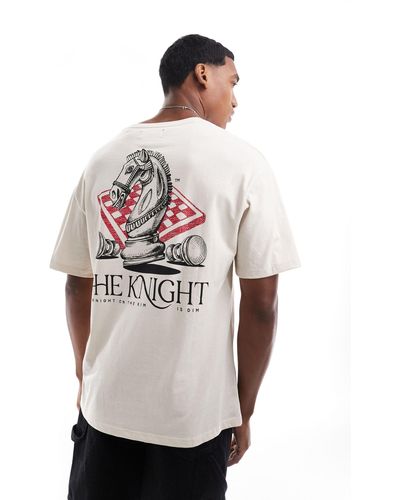 ADPT Oversized T-shirt With Knight Back Print - White