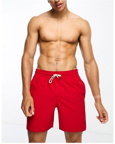 Polo Ralph Lauren Traveller Mid Swim Shorts - Red