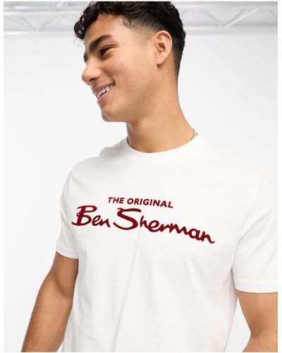 Ben Sherman T-shirt a maniche corte bianca con logo - Bianco