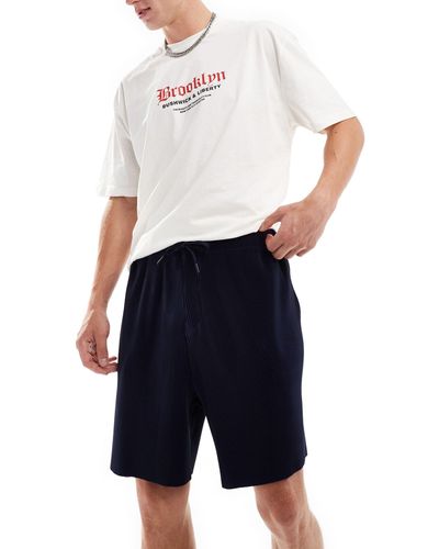 ASOS – plissierte, strukturierte oversize-shorts - Weiß