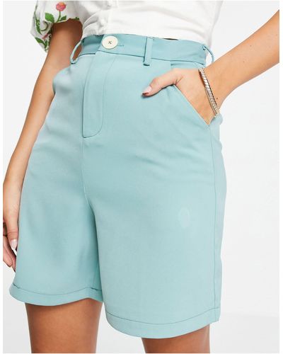 Fashion Union – dad-shorts mit hoher taille, kombiteil - Blau