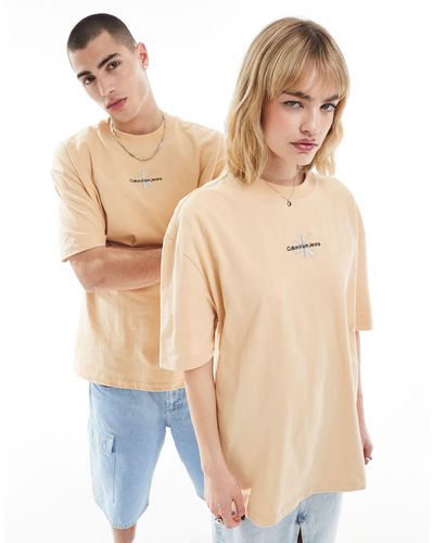 Calvin Klein – übergroßes unisex-t-shirt - Blau
