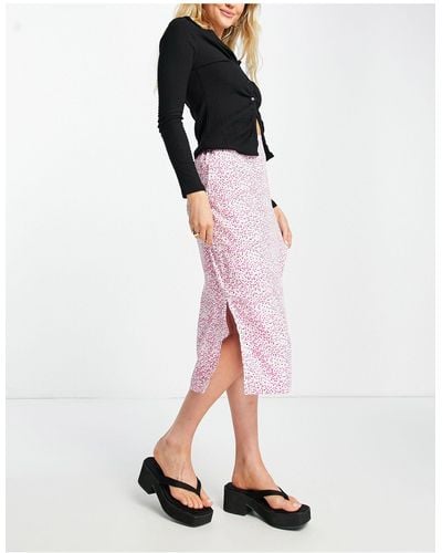 Vero Moda Midi Skirt - Pink