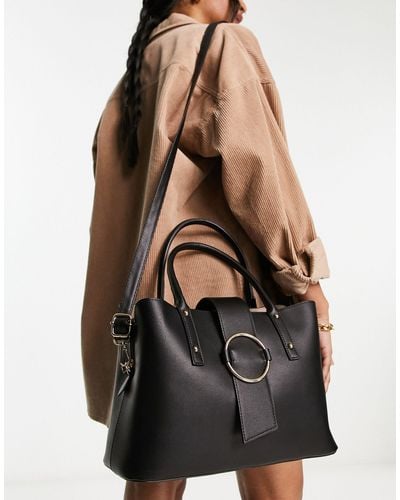 ASOS Tote Bag With Ring Detail - Black