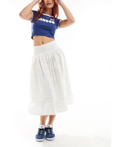 Reclaimed (vintage) Dropped Waist Western Cowgirl Skirt - White