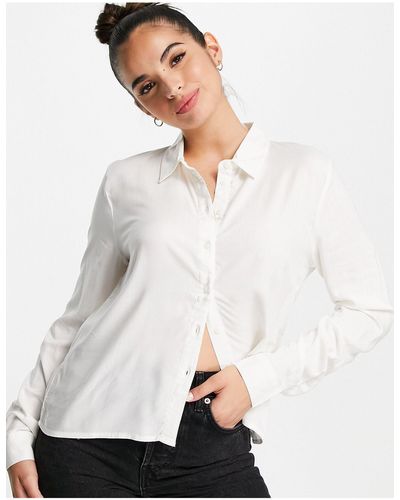 Jdy Button Through Shirt - White