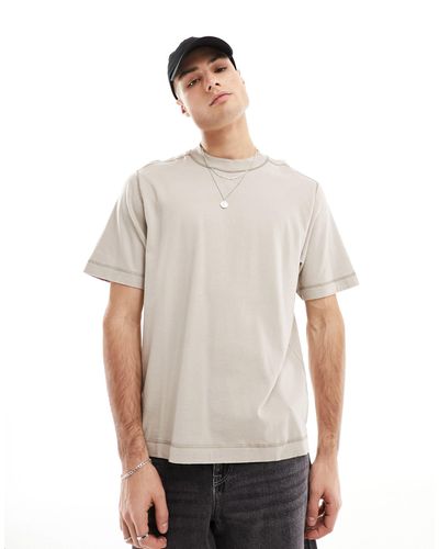 Abercrombie & Fitch T-shirt décontracté style vintage - taupe - Gris