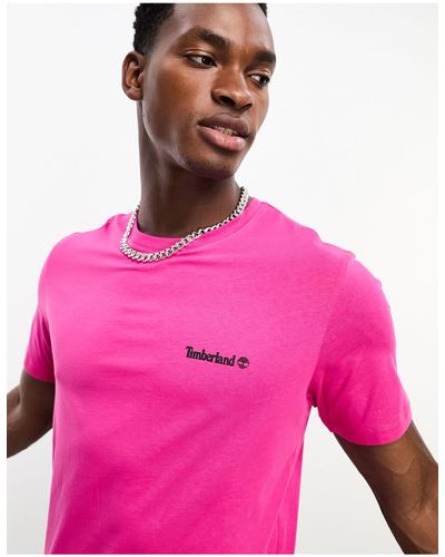 Timberland T-shirt Met Klein Logo - Roze