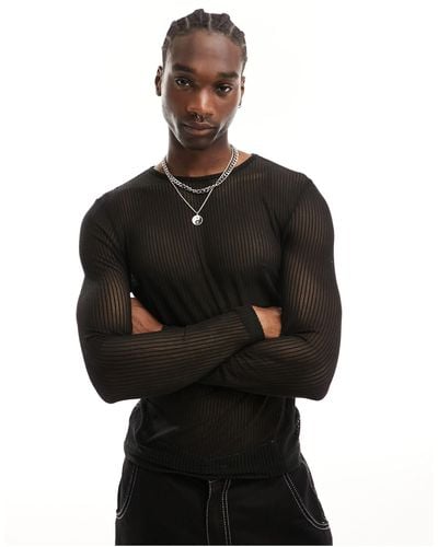 ASOS Skinny Long Sleeve T-shirt - Black