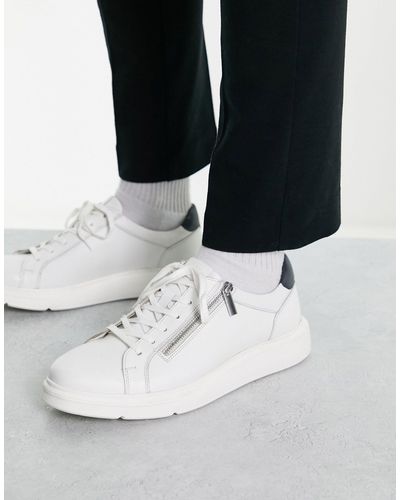 Dune London - sneakers bianche con zip laterale - Nero
