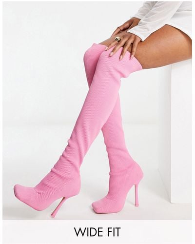 Productiecentrum Premier Zeldzaamheid Overknee laarzen voor dames in het Roze | Lyst NL