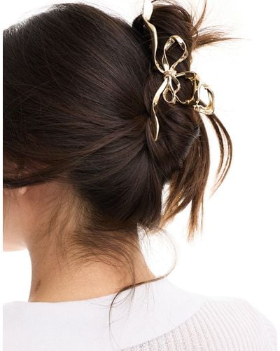 ASOS Hair Claw With Molten Bow Detail - Black