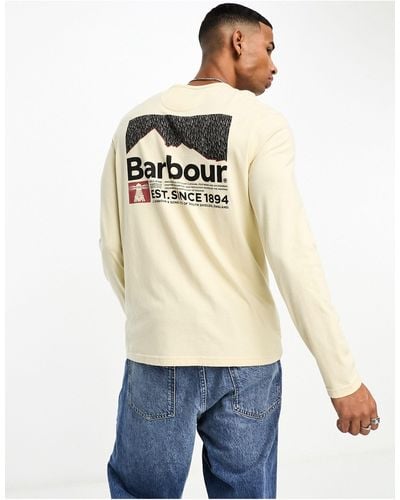 Barbour Fairhill Long Sleeve Graphic T-shirt With Back Print - Natural