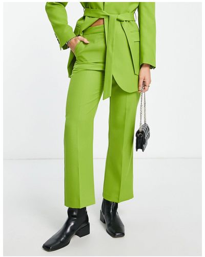 ASOS Straight Ankle Suit Trouser - Green
