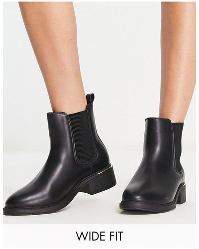 Schuh Colette - Chelsea Boots Met Brede Pasvorm - Zwart