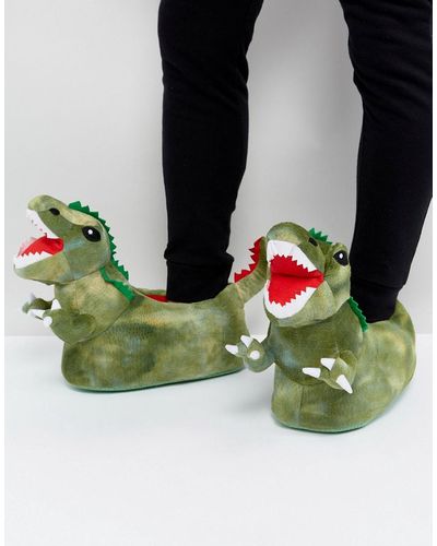 ASOS Asos Dinosaur Slippers In Green