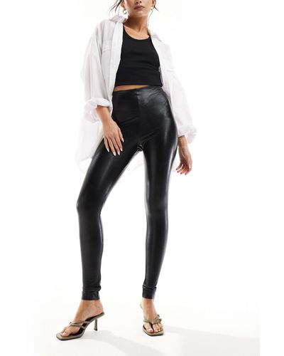 Commando Faux Leather leggings With Smoothing Waist - Black
