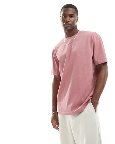 ASOS 240gsm Heavyweight Relaxed Fit T-shirt - Pink